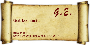 Getto Emil névjegykártya